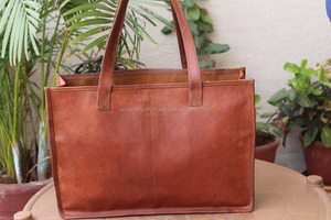 หนังแพะธรรมชาติหลายสีเย็บปักถักร้อย16นิ้วกระเป๋าถือสไตล์กระเป๋า - Product Image 3