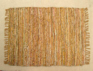 Alfombra india de cuero de yute hecha a mano de alta calidad tejida y lavable - Product Image 1