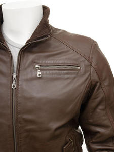 Veste bomber en cuir d'agneau ISONZ pour homme, tendance et très vendue - Product Image 4