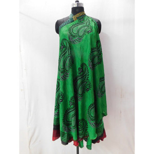 กระโปรงยาวแบบโบฮีเมียนสำหรับผู้หญิง,ชุดกระโปรงผู้หญิงสไตล์วินเทจผ้าไหมซารีโบฮีเมียนฮิปปี้ - Product Image 4