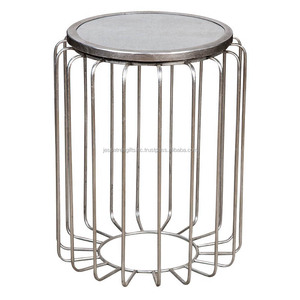 طاولة قهوة معدنية مع سطح زجاجي تشطيب ذهبي عتيق مستطيلة الشكل بجودة عالية مع مستويين لغرفة المعيشة - Product Image 6