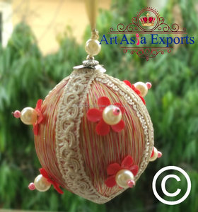 Boules décoratives, fil et perle, à suspendre, pour boule - Product Image 2