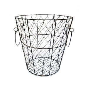 ตะกร้าลวดตาข่ายเหล็กชุบทองแดงพร้อมที่จับสำหรับจัดเก็บตะกร้าซักผ้า - Product Image 1