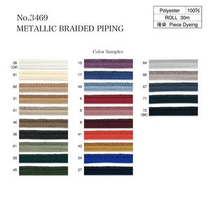 Ruban de passepoil métallique brillant de luxe, 100% polyester, marque Rose, largeur 8 mm, origine Japon - Product Image 2