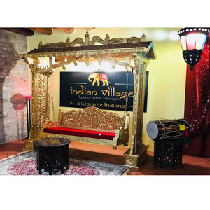 Wooden Hand Carved Gold <b>Swing</b> Jhula Indian Wedding Jhula Designer Wedding <b>Swing</b> <b>Set</b> - Product Image 1