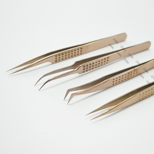 Extensions de cils professionnelles en acier inoxydable pince à épiler pointe pointue pour la technique de volume de cils multiples - Product Image 5