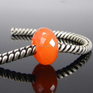Perles facettées rondes en cornaline rouge à grand trou 14x8x5.5mm IG9725 - Product Image 2