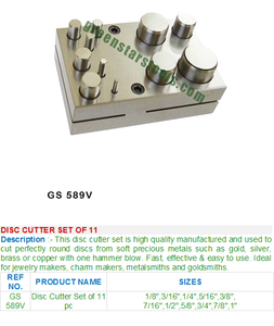 Ensemble de 11 outils de coupe à disque GS 589V pour bijoux par GREEN STARS SA PVT LTD - Product Image 2
