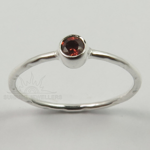 Fashionable Hammered Handcrafted Natural Garnet Gemstone New Ring All Sizes 925 Solid Sterling Sliver Jewellery - Product Image 2
