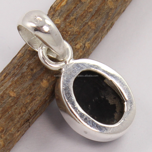 Joyería de peso ligero de Plata de Ley 925 de alta calidad, bisel de corte ovalado de ónix negro, colgante grande y dijes de piedras preciosas - Product Image 2