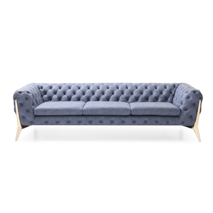 <span class=keywords><strong>Sofa</strong></span> <span class=keywords><strong>Chester</strong></span> Moon Kulit Biru Berumbai Italia Mewah