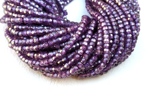 Cuentas de zirconia púrpura Natural para joyería, piedra de 3mm de largo facetado, 16 pulgadas, novedad - Product Image 3