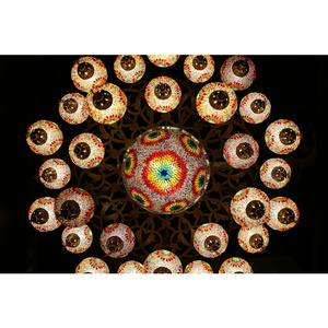 โคมไฟระย้าแก้วโมเสกตุรกีที่งดงามพร้อม 30 ชิ้น หมายเลข 3 ประหยัดพลังงาน ได้รับการรับรองมาตรฐาน CE 110-240V - Product Image 3