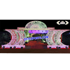 การตกแต่งประตูสำหรับงานแต่งงานสไตล์ที่น่าตื่นตาตื่นใจประตูต้อนรับงานแต่งงานของอินเดียการตกแต่งทางเข้างานแต่งงานไฟเบอร์ล่าสุดออสเตรเลีย - Product Image 1