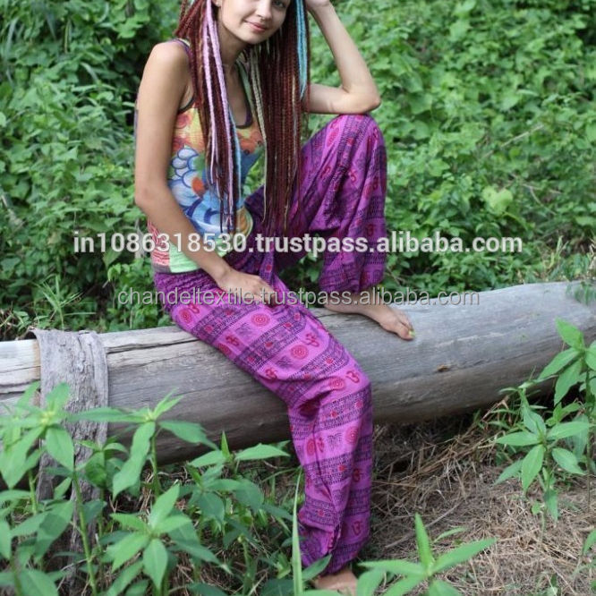 Pantalon sarouel pour femmes, en coton, Hippie, indien, unisexe