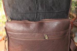 Porte-documents en cuir véritable unisexe, sac à main pour ordinateur portable, sacoche - Product Image 4