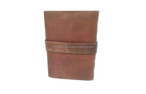Organisateur de bureau de voyage A5 fait à la main personnalisé en cuir recyclé naturel Journal cahier ceinture personnalisable Promotion élégante - Product Image 3