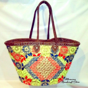 กระเป๋าชายหาดสานมือคุณภาพดีที่สุดจากโมร็อกโก กระเป๋าหวายชายหาด กระเป๋าช้อปปิ้ง - Product Image 4