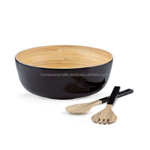 Wholesale Disposable Eco-Friendly Luxury <b>Bamboo</b> <b>Bowls</b> with Handles Handmade Unique Colors Biodegradable Home Dining Dinnerware - Product Image 5