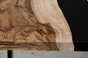 Meubles de luxe Table de salle à manger moderne en bois massif et résine époxy noire Table de restaurant - Product Image 3