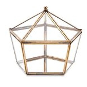 Joyero de forma única de Metal de vidrio y latón, estilo elegante, coleccionable, joyería, decoración del hogar, joyero - Product Image 1