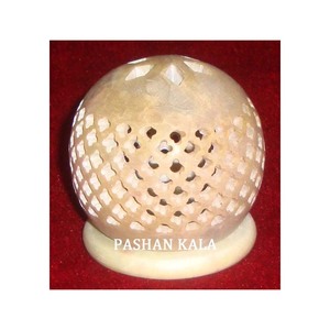 Pretty Soapstone Tea-Light Candle Holders - Product Image 1