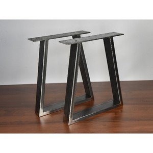 Pieds métalliques industriels pliables de forme trapézoïdale en fer au design antique pour meubles de salle à manger, tables à manger à usage domestique - Product Image 1