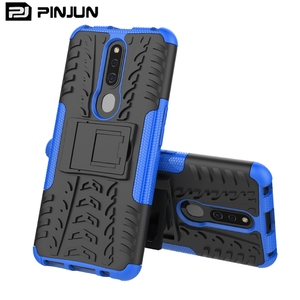 Hai lớp 2 trong 1 PC TPU lốp kết cấu Armor chống sốc lai điện thoại trường hợp đối với Oppo A6 F31 A5 A5X F11 Pro đứng Bìa - Product Image 6