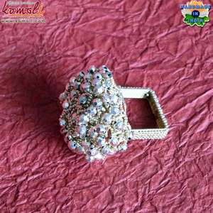 Perles et fil concepteur en vrac pas cher en gros serviette anneaux Or Argent - Product Image 3