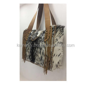 Traditional Handmade Designer Women's Genuine Leather Bohemian Casual Tote Shoulder Bag Zipper Closure Rivet Embroidery <b>Beading</b> - Product Image 1