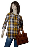Mini sac à main en cuir véritable de chèvre vintage fait à la main vente en gros de sac à main tendance pour ordinateur portable de dame pour le bureau et les affaires avec poche avant