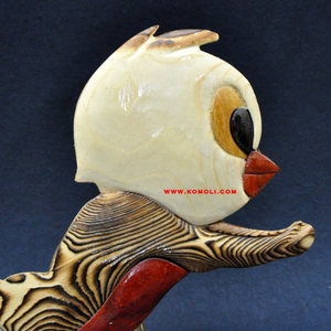 Intarsia de pájaros de madera tallados a mano, estatuilla de pájaro Tweety, escultura de madera artesanal, decoración decorativa del hogar de pájaros - Product Image 2