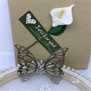 Personalizzazione dei gioielli Janice gioielli in acciaio inossidabile con dichiarazione anello a farfalla con doppio dito con zircone per le donne - Product Image 5