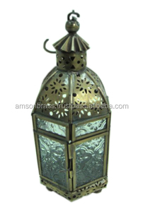 <b>GREEN</b> GLASS METAL IRON HANGING <b>CANDLE</b> HOLDER - Product Image 6