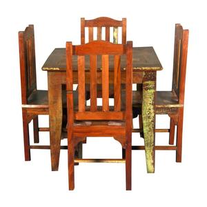 โต๊ะรับประทานอาหารไม้สี่เหลี่ยมรีเคลมพร้อมชุดเก้าอี้4ตัว - Product Image 2