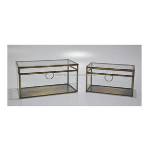 Pot de fleurs géométrique en verre transparent avec cadre noir, décoration classique miniature pour jardin féerique, rebord de fenêtre, fleur artificielle - Product Image 5