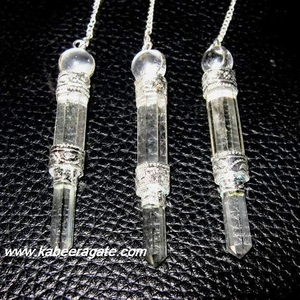 Wholesale Dowsing Pendulums : <b>Crystal</b> Quartz Healing Stick Pendulums - Product Image 1