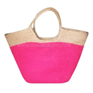 Foldable Bags Jute Hand Braided Shopping Bag Eco-Friendly Jute Grocery Bag with Logo by Indian Suppliers