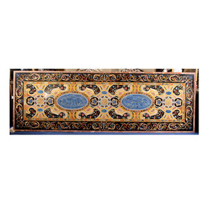 ขนาดใหญ่ที่สวยงาม Pietra Dura ออกแบบโต๊ะรับประทานอาหารหินอ่อนสีดำ - Product Image 1
