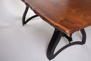 80 "สไตล์อุตสาหกรรมเหล็กหล่อข้อเหวี่ยงตารางที่มีอยู่ขอบกระถินไม้ด้านบน - Product Image 3