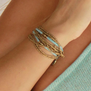 Premium Quality Casual Beaded <b>Bracelet</b> - Seed <b>Bead</b> <b>Bracelet</b> - Brass Stackable <b>Bracelet</b> - Product Image 1