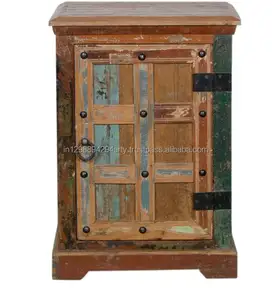 Tabela de cabeceira reclamada de madeira, móveis rústicos, quarto, antiguidade, acabamento natural