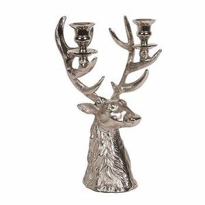 WHOLESALE STAG HEAD <b>CANDLE</b> <b>HOLDER</b> ALUMINIUM <b>SILVER</b> POLISHED PILLAR <b>CANDLE</b> <b>HOLDER</b> LOW PRICE <b>CANDLE</b> VOTIVE - Product Image 1
