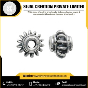 Perle de fleur en argent de haute qualité provenant de l'inde - Product Image 4