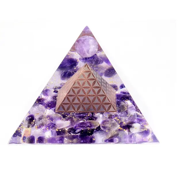 Orgone Amethist Grote Giza Orgoniet Piramide Met Chakra Reiki Healing Crystal Protection Groothandel