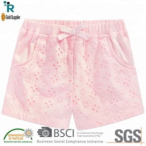 กางเกงขาสั้นเอวกลางสไตล์ลำลองสำหรับสาวๆ แต่งลูกไม้ ลายพิมพ์ที่หน้าอก ผ้าถัก สำหรับวัยรุ่น จีน บังกลาเทศ - Product Image 3