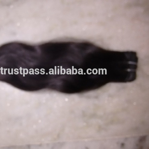 Cabello humano Remy crudo sin procesar 100% tejido. Cabello humano Remy ondulado de templo de 14 "tejido de cabello humano de la India - Product Image 2