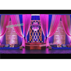 Indian Wedding Traditional Door <b>Backdrop</b> Panels <b>Backdrop</b> Fiber Panels Hindu Wedding Stage <b>Frames</b> - Product Image 1