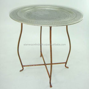 โต๊ะถาดพับได้แบบเป็นมิตรกับสิ่งแวดล้อม ทำจากโลหะสไตล์โมร็อกโก รุ่นล่าสุด สำหรับห้องนั่งเล่น - Product Image 1