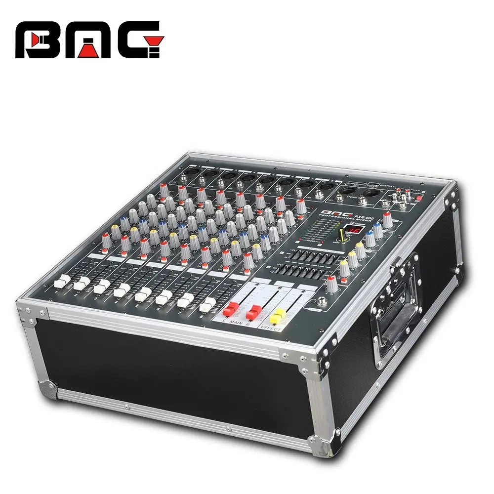 2019 BMG prix de gros 750W alimenté Console de mixage audio avec Flight Case